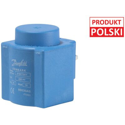 Danfoss Cewka BE024AS 10W a.c. 24V, 50Hz do zaworów elektromagnetycznych z serii EV210B, EV220B, EV250B Danfoss Cewka BE024AS 10W a.c. 24V, 50Hz do zaworów elektromagnetycznych z serii EV210B, EV220B, EV250B