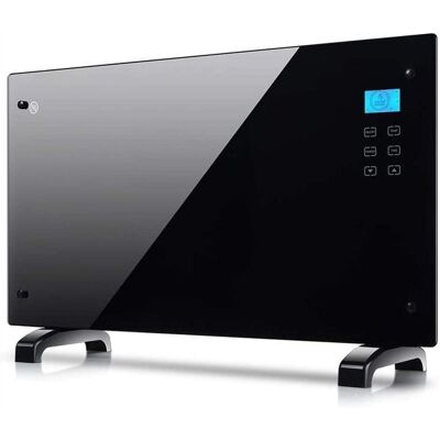 AUFUN Elektryczny Grzejnik Konwektorowy Szklany 2000W Czarny Ścienny AUFUN Elektryczny Grzejnik Konwektorowy Szklany 2000W Czarny Ścienny