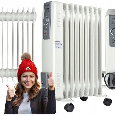 Tagred Grzejnik Elektryczny Olejowy 9 Żeberkowy Energooszczędny 2000W Na Kółkach Tagred Grzejnik Elektryczny Olejowy 9 Żeberkowy Energooszczędny 2000W Na Kółkach