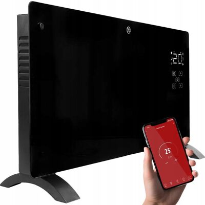Carruzzo Grzejnik Elektryczny Szklany Konwektorowy Szklany Czarny Smart WIFI 2500W Carruzzo Grzejnik Elektryczny Szklany Konwektorowy Szklany Czarny Smart WIFI 2500W