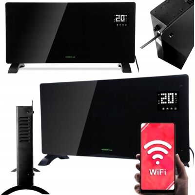 Weber Grzejnik Konwektorowy Elektryczny Szklany 2000W 2 Kw WIFI Czarny Ekran Led Weber Grzejnik Konwektorowy Elektryczny Szklany 2000W 2 Kw WIFI Czarny Ekran Led