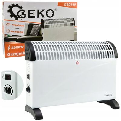 GEKO Biały 2000W Konwektor - Ochrona przed przegrzewaniem GEKO Biały 2000W Konwektor - Ochrona przed przegrzewaniem