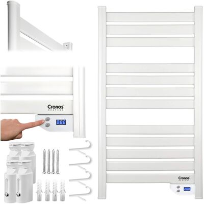 Grzejnik łazienkowy drabinka 500W Cronos TW-500 z timerem Biały elektryczny Grzejnik łazienkowy drabinka 500W Cronos TW-500 z timerem Biały elektryczny