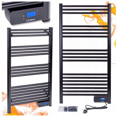 Zlaro GRZEJNIK ŁAZIENKOWY ELEKTRYCZNY 500W CZARNY DRABINKOWY LCD TERMOSTAT IP44 Zlaro GRZEJNIK ŁAZIENKOWY ELEKTRYCZNY 500W CZARNY DRABINKOWY LCD TERMOSTAT IP44
