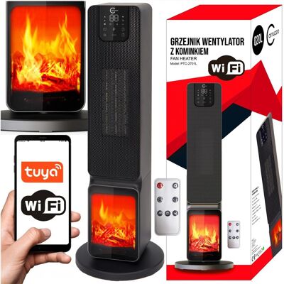 Grzejnik Termowentylator Kominek Elektryczny Wifi Carruzzo 2000W Grzejnik Termowentylator Kominek Elektryczny Wifi Carruzzo 2000W