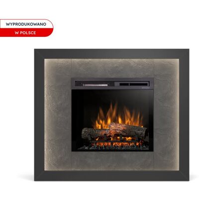 Kominek elektryczny 1400W 23' XHD, listwa LED Czarny Mat, Łupek Black Litos Warmtec Kominek elektryczny 1400W 23' XHD, listwa LED Czarny Mat, Łupek Black Litos Warmtec