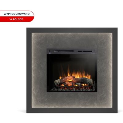 Kominek elektryczny 1400W 28' XHD, listwa LED Czarny Mat, Łupek Black, Litos Warmtec Kominek elektryczny 1400W 28' XHD, listwa LED Czarny Mat, Łupek Black, Litos Warmtec