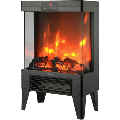 Kominek elektryczny Adler stojący 2000 W efekt płomienia 3D czarny Kominek elektryczny Adler stojący 2000 W efekt płomienia 3D czarny