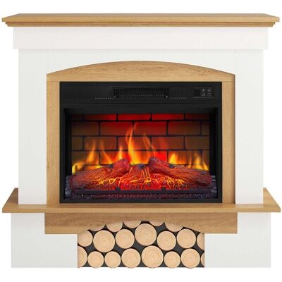 Kominek elektryczny ArtiFlame Woodley AF23BS biały / dąb naturalny z dźwiękiem + pilot Kominek elektryczny ArtiFlame Woodley AF23BS biały / dąb naturalny z dźwiękiem + pilot