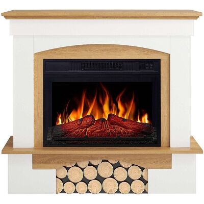 Kominek elektryczny ArtiFlame Woodley AF23S biały / dąb naturalny z dźwiękiem, pilot Kominek elektryczny ArtiFlame Woodley AF23S biały / dąb naturalny z dźwiękiem, pilot