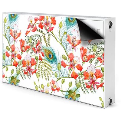 Maskownica magnes na grzejnik Pawie pióra 100x60, Bluedecor Maskownica magnes na grzejnik Pawie pióra 100x60, Bluedecor