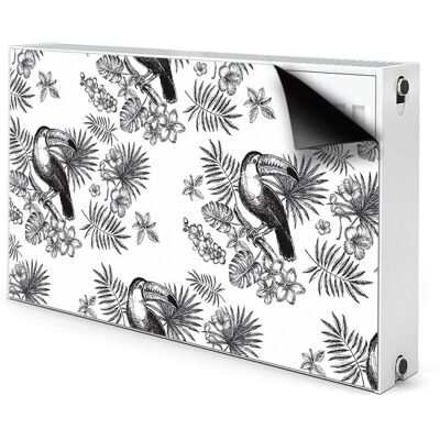 Maskownica na grzejnik Tropiki czarno-biały 100x60, Bluedecor Maskownica na grzejnik Tropiki czarno-biały 100x60, Bluedecor