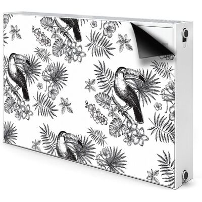 Maskownica na grzejnik Tropiki czarno-biały 90x60, Bluedecor Maskownica na grzejnik Tropiki czarno-biały 90x60, Bluedecor