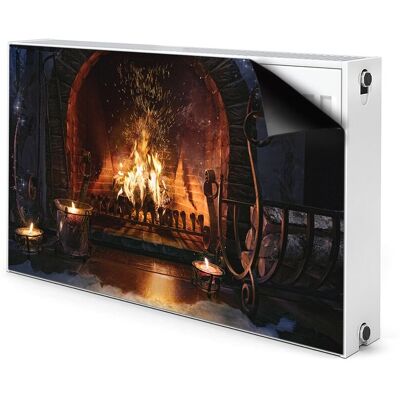 Mata magnetyczna na grzejnik Zimowy kominek 100x60, Bluedecor Mata magnetyczna na grzejnik Zimowy kominek 100x60, Bluedecor