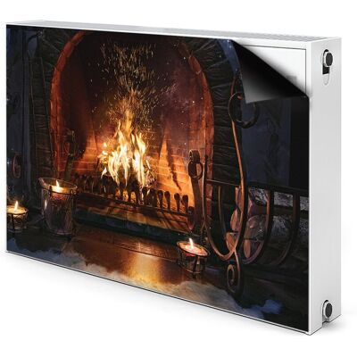 Mata magnetyczna na grzejnik Zimowy kominek 90x60, Bluedecor Mata magnetyczna na grzejnik Zimowy kominek 90x60, Bluedecor