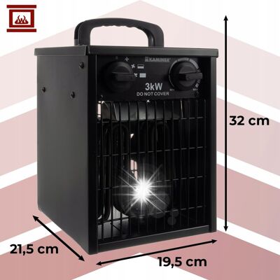 Nagrzewnica Elektryczna 3000W Kaminer Farelka Grzejnik z Termostatem Mocna Nagrzewnica Elektryczna 3000W Kaminer Farelka Grzejnik z Termostatem Mocna