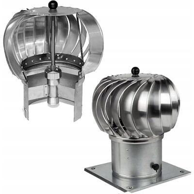 airroxy Nasada Aluminiowa Kominowa do Komina Obrotowa Kulista Śr. 250 mm z Podstawą airroxy Nasada Aluminiowa Kominowa do Komina Obrotowa Kulista Śr. 250 mm z Podstawą