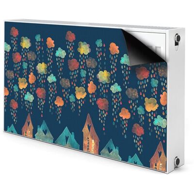 Osłona magnes na grzejnik Kolorowe domy 100x60 cm, Bluedecor Osłona magnes na grzejnik Kolorowe domy 100x60 cm, Bluedecor