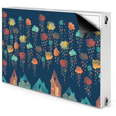 Osłona magnes na grzejnik Kolorowe domy 90x60 cm, Bluedecor Osłona magnes na grzejnik Kolorowe domy 90x60 cm, Bluedecor