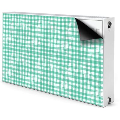 Osłona magnes na grzejnik Zielona krata 100x60 cm, Bluedecor Osłona magnes na grzejnik Zielona krata 100x60 cm, Bluedecor