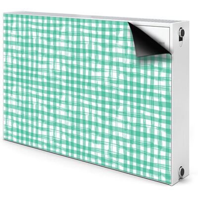 Osłona magnes na grzejnik Zielona krata 90x60 cm, Bluedecor Osłona magnes na grzejnik Zielona krata 90x60 cm, Bluedecor