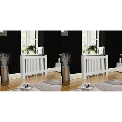 VMP Osłony na kaloryfer, 2 szt., białe, MDF, 112 cm VMP Osłony na kaloryfer, 2 szt., białe, MDF, 112 cm