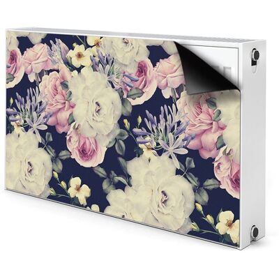 Ozdobna mata na grzejnik Białe róże Vintage 100x60, Bluedecor Ozdobna mata na grzejnik Białe róże Vintage 100x60, Bluedecor