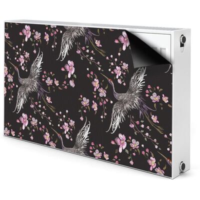 Ozdobna osłona na grzejnik Czaple i kwiaty 100x60, Bluedecor Ozdobna osłona na grzejnik Czaple i kwiaty 100x60, Bluedecor