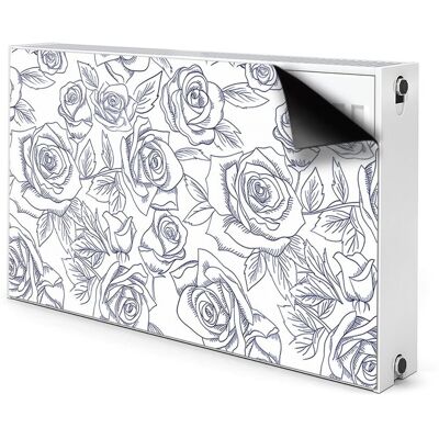 Ozdobna osłona na grzejnik Niebieskie róże 100x60, Bluedecor Ozdobna osłona na grzejnik Niebieskie róże 100x60, Bluedecor