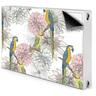 Ozdobna osłona na grzejnik Papuga i kwiaty 90x60, Bluedecor Ozdobna osłona na grzejnik Papuga i kwiaty 90x60, Bluedecor