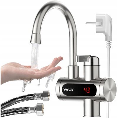 Podgrzewacz wody przepływowy elektryczny Vayox 3000 W stal nierdzewna inox Podgrzewacz wody przepływowy elektryczny Vayox 3000 W stal nierdzewna inox