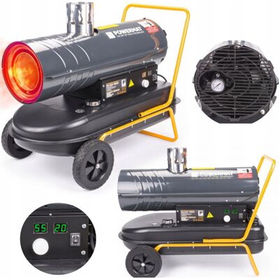 POWERMAT NAGRZEWNICA OLEJOWA KOMIN 850 m³/h 30KW LCD DMUCHAWA ODPROWADZENIE POWERMAT NAGRZEWNICA OLEJOWA KOMIN 850 m³/h 30KW LCD DMUCHAWA ODPROWADZENIE