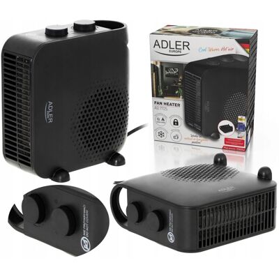 Adler Termowentylator AD 7725 Black 2000W 2 Poziomy Mocy + Termostat Adler Termowentylator AD 7725 Black 2000W 2 Poziomy Mocy + Termostat