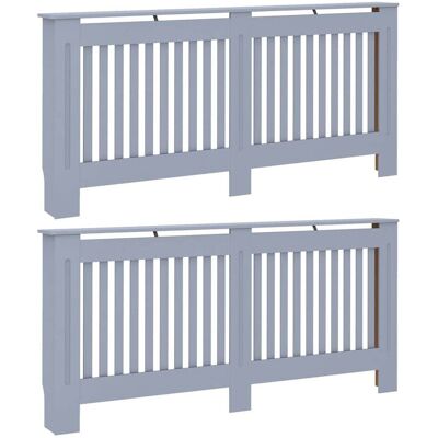 vidaXL Pokrywa Grzejnika 2 pcs Szary 172 x 19 x 81.5 cm vidaXL Pokrywa Grzejnika 2 pcs Szary 172 x 19 x 81.5 cm