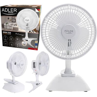 Wentylator Ad 7317 Adler Podstawa + Klip 15Cm 15W Do Biura Domu Wentylator Ad 7317 Adler Podstawa + Klip 15Cm 15W Do Biura Domu