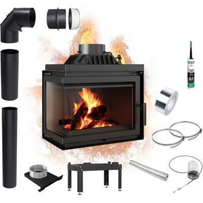 Wkład Kominkowy Żeliwny Kratki Simple L Bs 8 Kw Fi 150 Zestaw Do Montażu Wkład Kominkowy Żeliwny Kratki Simple L Bs 8 Kw Fi 150 Zestaw Do Montażu