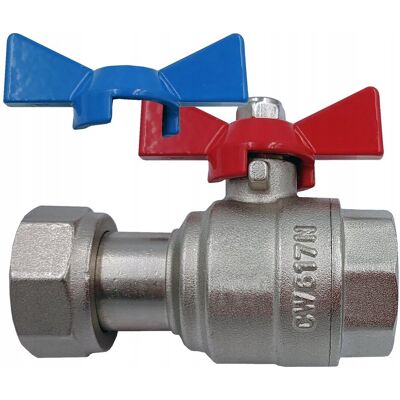 Hydroland Zawór Kulowy Prosty z Półśrubunkiem i Dławikiem 1x1 do Kotła 2 Pokrętła Hydroland Zawór Kulowy Prosty z Półśrubunkiem i Dławikiem 1x1 do Kotła 2 Pokrętła