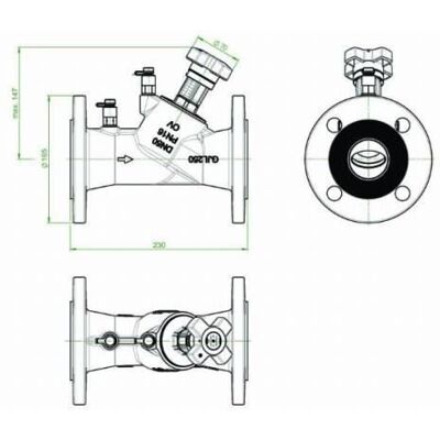 Zawór Równoważący Oventrop Hydrocontrol Vfc - Pn 16 Dn 50 - Kołnierze Zgodne Z Din-En 1092-2 Po Obu Stronach, Z 2 Przyłączami Ciśnieniowymi Zawór Równoważący Oventrop Hydrocontrol Vfc - Pn 16 Dn 50 - Kołnierze Zgodne Z Din-En 1092-2 Po Obu Stronach, Z 2 Przyłączami Ciśnieniowymi