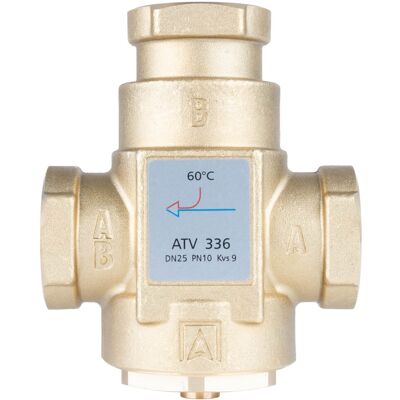 Zawór temperaturowy ATV 336, DN25, Rp1 1/4', 60°C, Kvs 9 m3/h AFRISO 1633610 Zawór temperaturowy ATV 336, DN25, Rp1 1/4', 60°C, Kvs 9 m3/h AFRISO 1633610