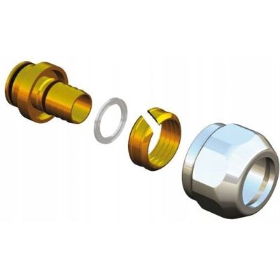 HERZ Złącza zaciskowe do zaworów DE LUXE M 22x1,5 chrom HERZ Złącza zaciskowe do zaworów DE LUXE M 22x1,5 chrom