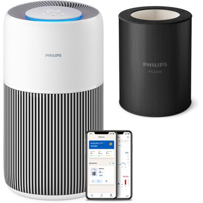 Oczyszczacz Powietrza Philips Pureprotect Quiet 2200 Ac2220/10 Do 109 M² Cadr 420 M³/h Hepa Nanoprotect Cichy 13 Db Wi-Fi Air+ Czujnik Pm2,5 Biały Oczyszczacz Powietrza Philips Pureprotect Quiet 2200 Ac2220/10 Do 109 M² Cadr 420 M³/h Hepa Nanoprotect Cichy 13 Db Wi-Fi Air+ Czujnik Pm2,5 Biały
