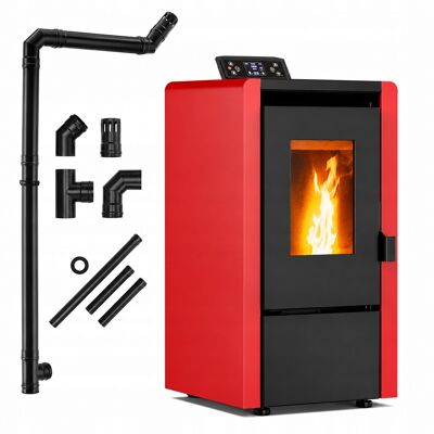 Piec na pellet wolnostojący 6,3 kW koza piecyk stalowy termostat Thunder Piec na pellet wolnostojący 6,3 kW koza piecyk stalowy termostat Thunder