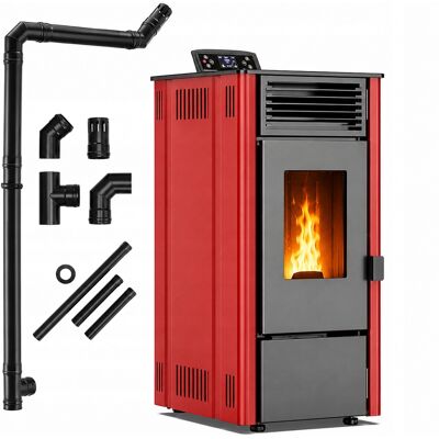 Piec na pellet wolnostojący 8,1kW koza kominek termostat zestaw Thunder Piec na pellet wolnostojący 8,1kW koza kominek termostat zestaw Thunder