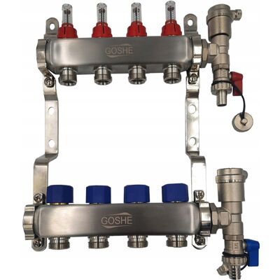Goshe Rozdzielacz Do Podłogówki Ogrzewania Podłogowego 10 Sekcji Obwodów Inox Goshe Rozdzielacz Do Podłogówki Ogrzewania Podłogowego 10 Sekcji Obwodów Inox