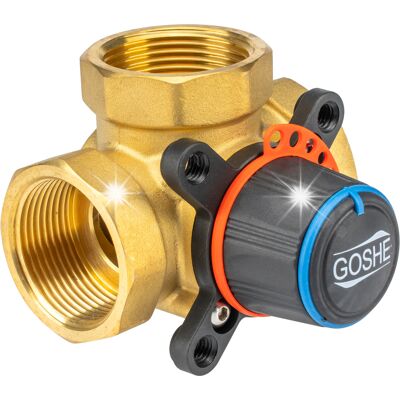 Goshe Zawór Trójdrożny Mieszający Dzielący 5/4' Z Siłownikiem Instalacji Do 100°c Goshe Zawór Trójdrożny Mieszający Dzielący 5/4' Z Siłownikiem Instalacji Do 100°c