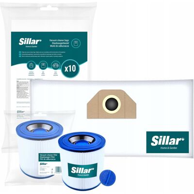 Sillar 10x Worki + filtr zmywalny do odkurzacza Karcher WD2 WD3 KWD WD3.200 MV3 Sillar 10x Worki + filtr zmywalny do odkurzacza Karcher WD2 WD3 KWD WD3.200 MV3