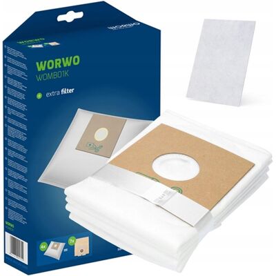 4 X Worki Uniwersalne Do Odkurzacza Womb01k Worwo + Filtr Sam Przycinasz 4 X Worki Uniwersalne Do Odkurzacza Womb01k Worwo + Filtr Sam Przycinasz