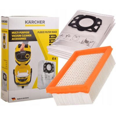 Kärcher Filtr + worki 4szt KARCHER WD4 WD5 WD6 MV4 MV5 MV6 Kärcher Filtr + worki 4szt KARCHER WD4 WD5 WD6 MV4 MV5 MV6