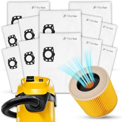 Filterlux Worki do odkurzacza Karcher WD3 KFI 357 12 sztuk filtr powietrza WD2 Plus SE 4001 MV3 KWD3 Filterlux Worki do odkurzacza Karcher WD3 KFI 357 12 sztuk filtr powietrza WD2 Plus SE 4001 MV3 KWD3