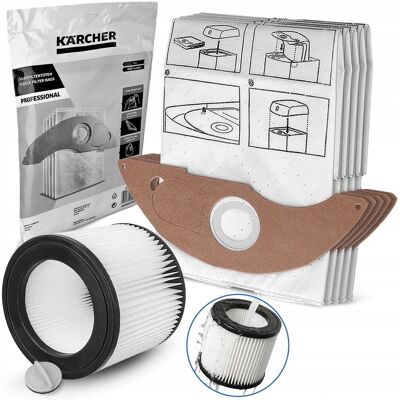 Techkar ZESTAW Oryginalne worki + Filtr Zmywalny do KARCHER NT 22/1 NT 22/1 Ap Te L Techkar ZESTAW Oryginalne worki + Filtr Zmywalny do KARCHER NT 22/1 NT 22/1 Ap Te L